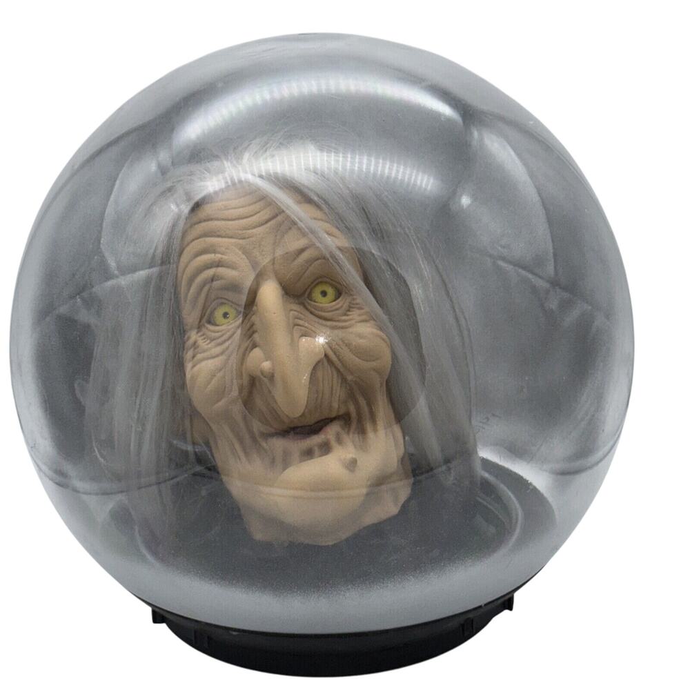 Vintage 14" Gemmy Motion Activated Light Up Talking Halloween Witch Crystal Ball